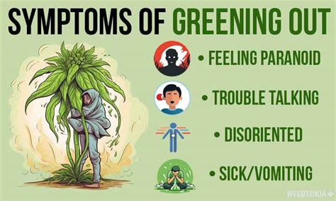 What are the symptoms of greening out, and why do they sometimes feel like a cosmic joke?